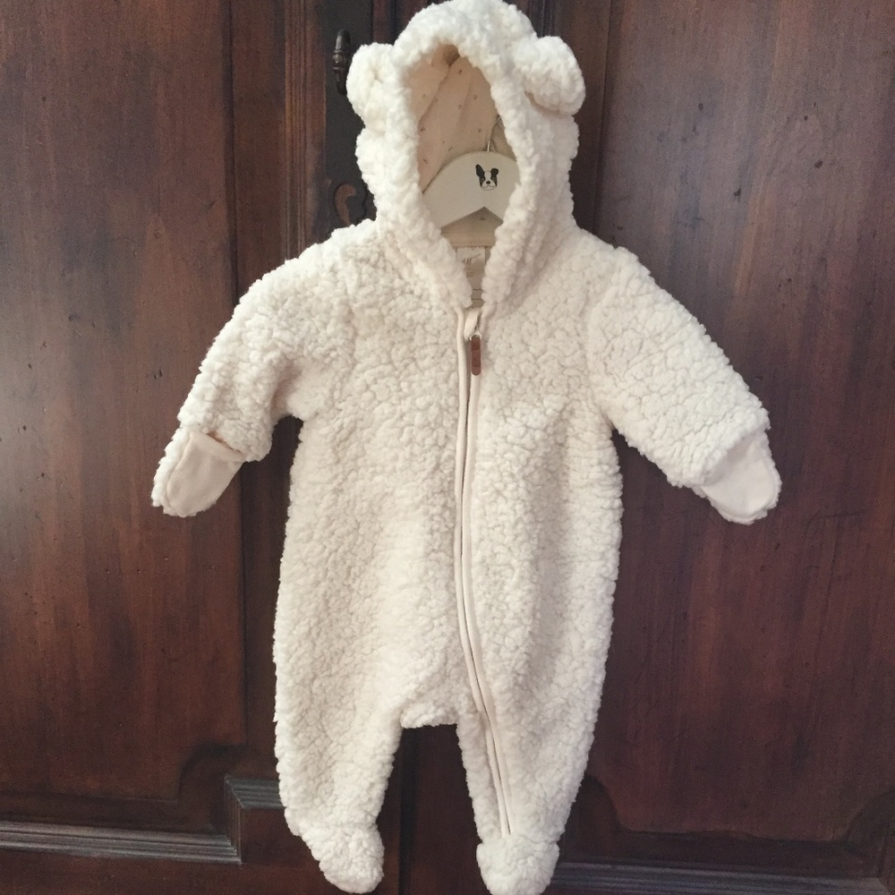 H&M Baby Infant Sherpa Fleece Lined Bunting - sz 2-4m